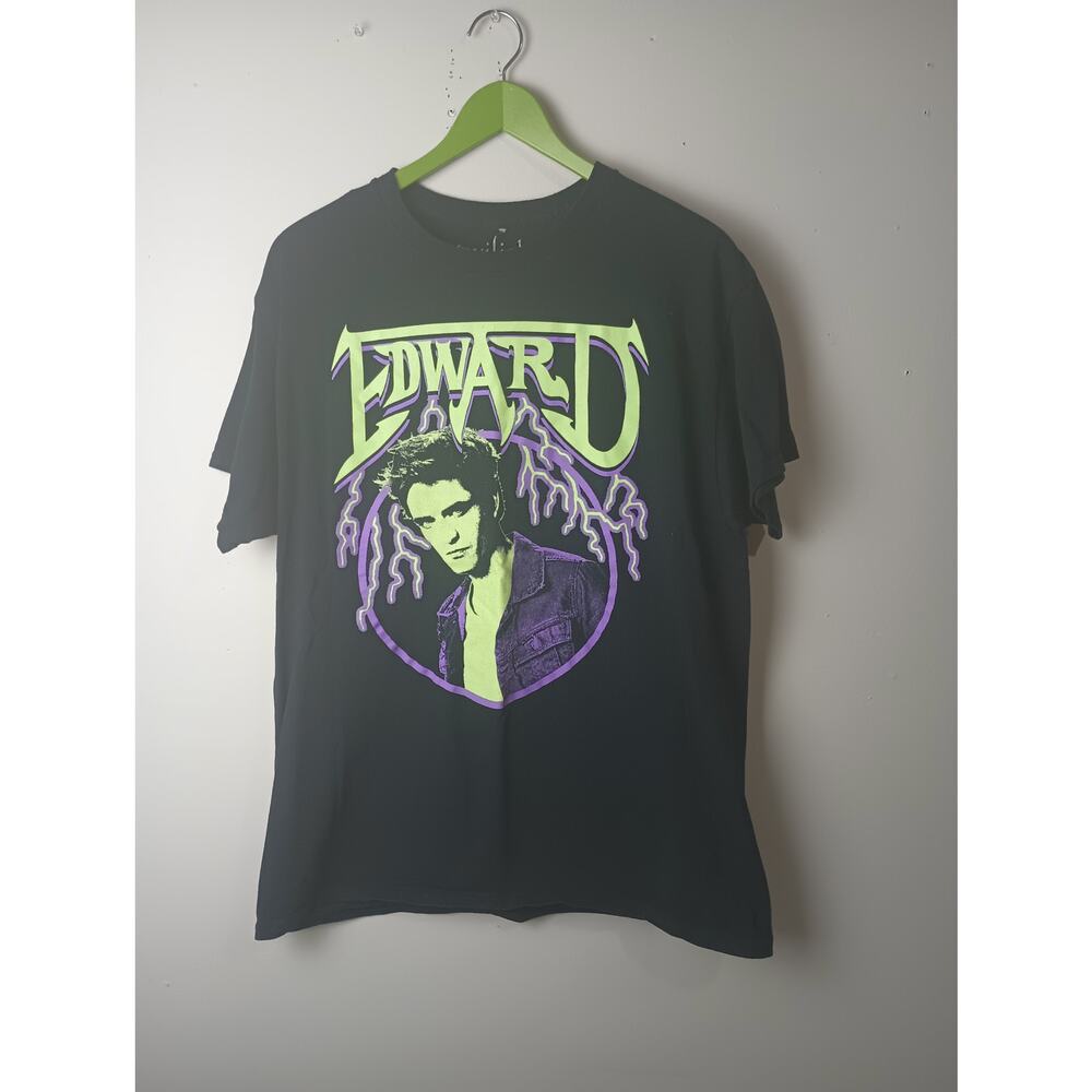Twilight Edward Graphic T-Shirt Y2K Women's Size Large Black Cotton Dopamine